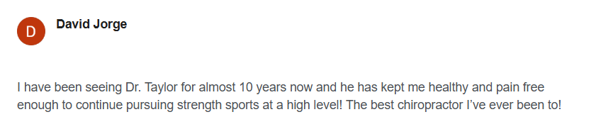 Testimonial from David Jorge