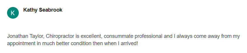 Testimonial from Kathy Seabrook